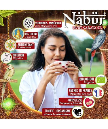 Nab r - Rooibos Nature BIO 500 gr | 100% Agriculture Biologique | Th Rouge Antioxydant Sans Th ine | Doux Relaxant | Rooibos vrac - Buy Online on GoSupps.com