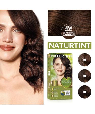 Natureint Biobased Hair Color 4W Radiant Dark Brown - Ammonia-Free Natural Ingredients | 3 Pack (510 ml) - Eco-Friendly Hair Dye - Buy Online on GoSupps.com