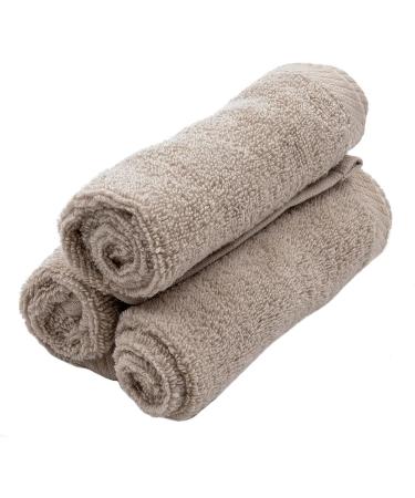 Linteum 100% Soft Cotton Washcloth Set - 12pc 13x13 Inch Zero Twist Single Ring Spun Premium Towels - Taupe Face Towel Set - Buy Online on GoSupps.com