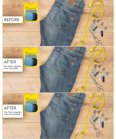 ZEFFFKA Premium Quality Denim Iron-on Jean Patches 10 Pieces Kit, Assorted Shades of Blue Black, Size 4-1/4 x 3-3/4 - Strongest Glue, 100% Cotton, for Repair & Decorating - Buy Online on GoSupps.com
