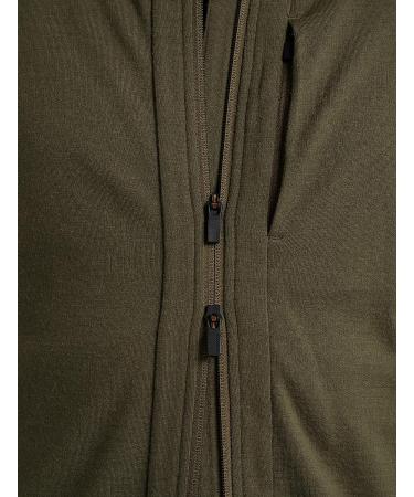Icebreaker Merino Men's Quantum III Long Sleeve Wool Athletic Zip Up Hoodie - Loden Green - Size Large - Buy Online on GoSupps.com