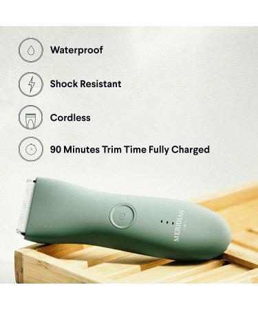 Meridian Complete Package: Men's Waterproof Electric Below-The-Belt Trimmer with Spray | Ceramic Blades, Sensitive Shave Tech (Sage) - Buy Online on GoSupps.com