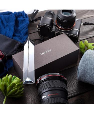 Crystal Glass Photography Prism with Cleaning Pouch - 6 Inch Triangular Rainbow Prism for Photos and Light Spectrum Teaching - Buy Online on GoSupps.com