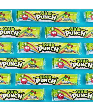 Sour Punch Straws  Rainbow Fruit Flavors  Chewy Sweet & Sour Candy  2oz Tray (24 Pack) - Buy Online on GoSupps.com