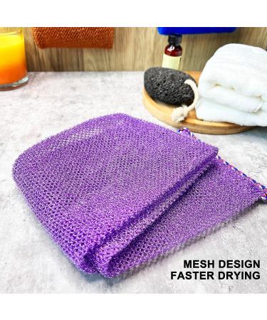 African Exfoliating Net 3-Pack for Super Exfoliation at Home Spa - Dual Sided Back Scrubber Cloths for Deep Skin Cleansing - Buy Online on GoSupps.com