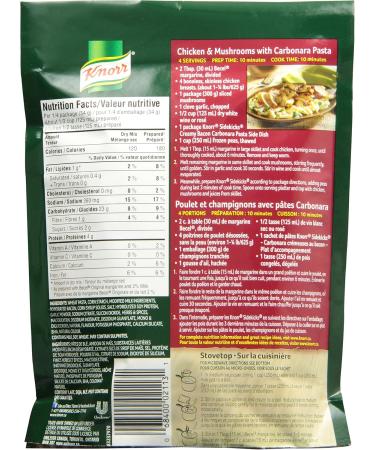 Knorr Sidekicks Pasta for a tasty pasta dish Creamy Bacon Carbonara & Sidekicks Pasta Side Dish for a quick meal that's easy to prepare Creamy Parmesan without artificial flavours 124 g 8 count Side Dish + Sidekicks Pasta Side Dish Bacon Carbonara - Buy Online on GoSupps.com