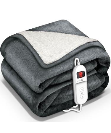 Sinnlein heating ceiling with automatic switch -off 160x120cm T V S d GS checked |Electric thermal blanket with 9 temperature levels |Cuddly blanket bed sofa |Ceiling electrically with timer digital display 160x120cm dark gray