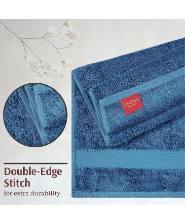 TEXTILOM Luxury 100% Turkish Cotton Bath Towel Set - Soft & Absorbent (6 Pcs, Mid Blue) - Buy Online on GoSupps.com