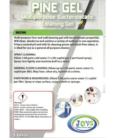 Jovs Pine Floor Gel Cleaner - 2 x 5 Litre All Purpose Floor Cleaner Commercial Professional Grade - Buy Online on GoSupps.com
