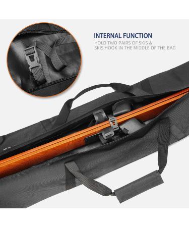 TurnWay Waterproof Ski Bag for Men, Women, and Youth - Store & Transport Skis Up to 215cm + Poles | Black - Buy Online on GoSupps.com