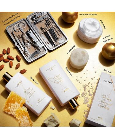 Ultimate Gift Basket for Mom - 31Pc Spa Self Care Kit | Stress Relief Gifts Birthday & Thank You Ideas | Honey Almond Bath & Body Essentials - Buy Online on GoSupps.com