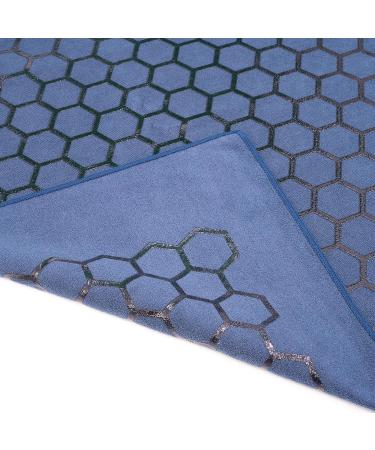 Non-Slip Hot Yoga Towel - Unique Two-Sided Design, Absorbent Microfiber, Dark Blue - Buy Online on GoSupps.com