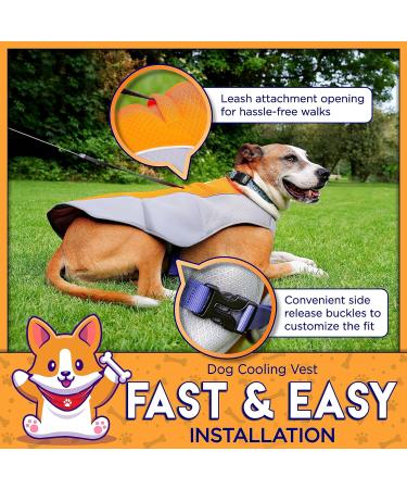 Cooling Vest - Breathable & Lightweight Evaporation Jacket for Hot Summer Days | Adjustable with Reflector Strips for High Visibility | Men's Orange/Gray Size M - Buy Online on GoSupps.com