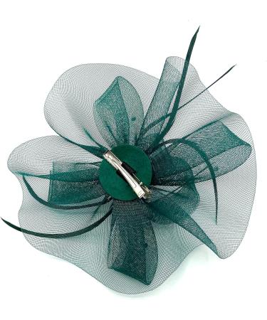 Ladies Large Feather Aliceband / Clip Fascinator Weddings Races Royal Ascot Hair Piece Womens Hat (Green) - Buy Online on GoSupps.com