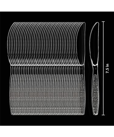 200 Pack Heavy Duty Disposable Plastic Knives - Food Grade Silverware Flatware Clear Cutlery - Buy Online on GoSupps.com