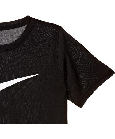 NIKE Boys' Dry Short Sleeve Swoosh Tee - Large, Black/White - Buy Online on GoSupps.com