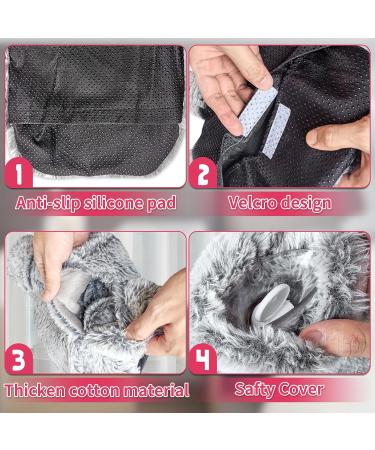 obqo Foot Hot Water Bottle with Cosy Fluffy Cover - Natural Rubber Hot Water Bag for Foot Warmth - Ideal for Sleeping and Keeping Feet Warm - Gray Foot-in Cover for Women & Kids - Buy Online on GoSupps.com