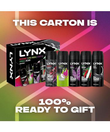 LYNX Fragrance Edition Gift Set 5x body spray perfect gifts for him 5 piece - Buy Online on GoSupps.com