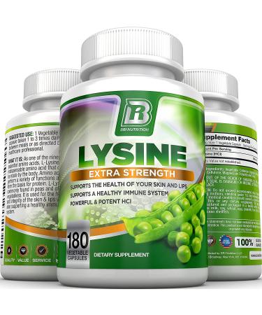 BRI Nutrition L-Lysine 500mg Veggie Capsules - 180 Servings Per Bottle - Buy Online on GoSupps.com