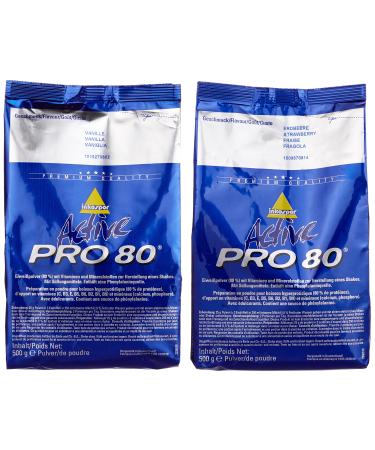 Inkospor Active Proteinshake Pro 80 bags 2-pack (2 x 500 g) Vanilla/Strawberry 1-pack (1 x 1 kg)
