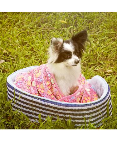 Innext 3 Pack Puppy Blanket for Pet Cushion - Soft Warm Sleep Mat for Small Dogs and Cats - Paw Print Design in Brown, Pink, and White - Buy Online on GoSupps.com