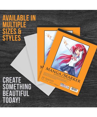 U.S. Art Supply 9" x 12" Premium Manga-Marker Paper Pad 60 Pound (100gsm) Pad of 24-Sheets (Pack of 2 Pads) - Buy Online on GoSupps.com