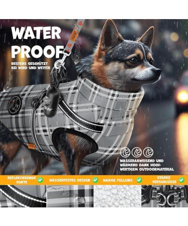 Lovpet Dog Jacket & Coat - Waterproof Winter Vest for Dogs with 45 Feces Bags Chest Strap & Reflectors - Size L Gray - Buy Online on GoSupps.com