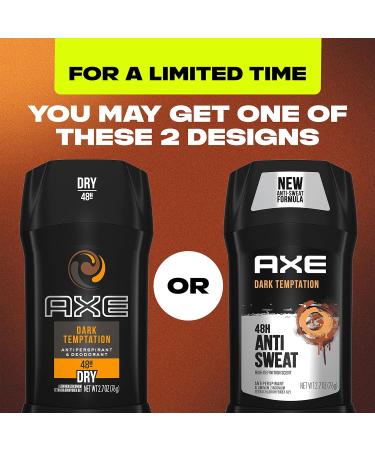 AXE Dark Temptation Antiperspirant Stick 2.7oz - Pack of 4 | Long Lasting Freshness, 48-Hour Anti Sweat Deodorant for Men - Buy Online on GoSupps.com