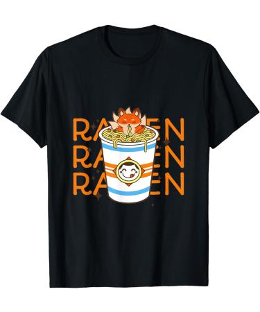 Kawaii Fox Eating Ramen Japanese Noodles T-Shirt