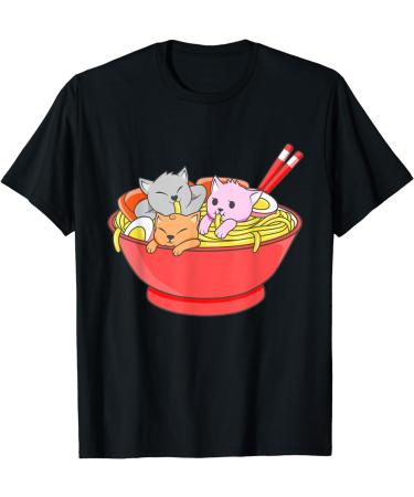 Anime Japanese Cat Ramen Kawaii Ramen Noodle Life T-Shirt - Buy Online on GoSupps.com