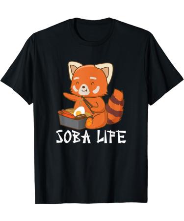 Soba Life Red Panda Japanese Food Anime Soba Noodles T-Shirt