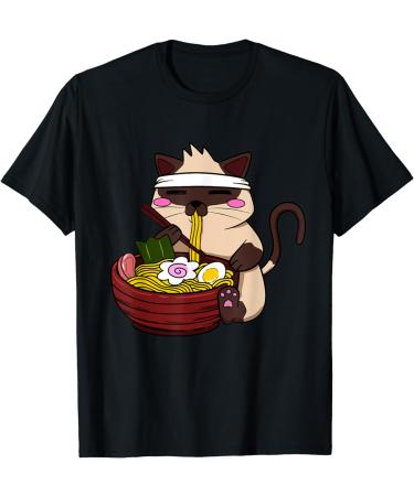 Anime Siamese Ramen Japanese Ramen Life Noodle T-Shirt