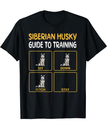 Funny Siberian Husky Guide To Training Dog Obedience T-Shirt