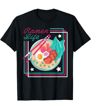 Japanese Ramen Life Graphic Ramen Noodles Bowl Anime T-Shirt