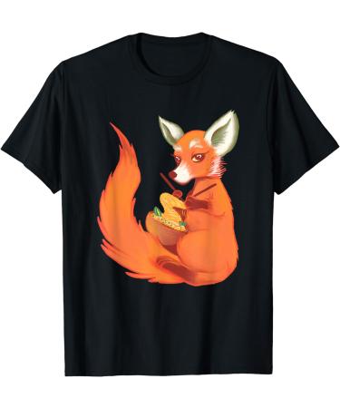 Fox Knitting Ramen Noodles Kawaii Japanese Anime Aesthetic T-Shirt - Buy Online on GoSupps.com