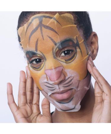 Masque BAR Pretty Animalz Tiger Facial Sheet Mask (6 Pack) - Korean Beauty Treatment for Even Skintone, Anti-Inflammatory & Anti-Aging Benefits - Fun Animal Characters - Buy Online on GoSupps.com