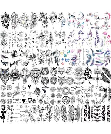 73 Sheets Small Flowers Letters Temporary Tattoos For Women Men  3D Moon Planet Lavander Fake Tattoos Neck Arm  Realistic Feather Butterfly Temp Tattoos Sticker For Kids Adult Hand Face Tatoos (73 Count (Pack of 1))