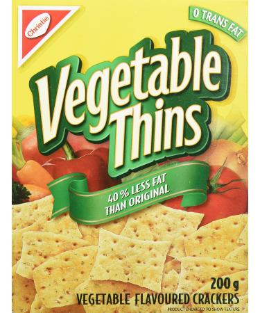 Christie Vegetable Thins, 40% Less Fat, Crackers, 200g/7oz, Imported from Canada)