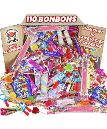 Mega Box 110 friandises remplies de pinata sans allerg ne friandises et bonbons Parfait pour les anniversaires f tes No l Halloween. Sans gluten et sans lait. Comprend des langues de fraise.