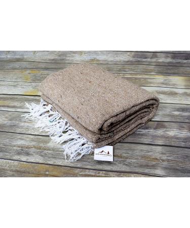 Handmade Solid Color Yoga Blanket - Thick Mexican Throw - Tan - Perfect for Yoga - Buy Online on GoSupps.com