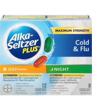 Alka-Seltzer Plus Day/Night Cold and Flu Combo Liquid Gels - 20 Count - Buy Online on GoSupps.com