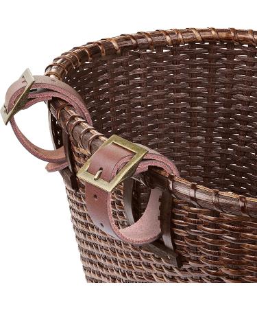 Retrospec Oval Dreamcatcher Basket with Leather Straps, Brass Buckles - Dark Stain - Buy Online on GoSupps.com
