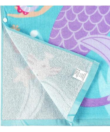 PERYOUN Child 100% Cotton Mermaid Hooded Towel | 24x48 inches | Pink - Buy Online on GoSupps.com