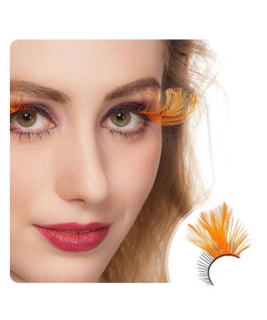 Dorisue Halloween lashes Pumpkin Orange colored eyelashes eyelashes extensions cosplay eyelashes halloween fake eyelashes p26