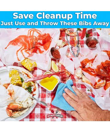 50-Pack Heavy Duty Lobster Bibs - Large Disposable Plastic Bibs for Adults - Ideal for Seafood Boils and Parties - Buy Online on GoSupps.com