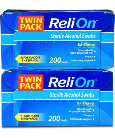 ReliOn Sterile Alcohol Swabs 200 Count - Disinfectant Wipes for Medical & Personal Use - Buy Online on GoSupps.com