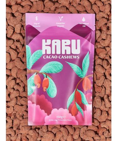 KARU Cacao Cashews (10X 35g) | Vegan Coated Cacao and Salted Caramel Cashews 10x 35g CACAO - Buy Online on GoSupps.com