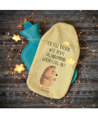 Mr. & Mrs. Panda Warm Bottle Igel Cake Piece | Funny Gift & Warming Pillow for Parties | Hot Water Bottle in Yellow - Good Mood Decor - Buy Online on GoSupps.com