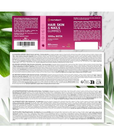 Horbaach Hair Skin and Nails Vitamin with Biotin Vitamin B8 Vitamin B12 Vitamin C Hair Skin Nails 60 Vegan Raspberry Flavored Gummies Horbach - Buy Online on GoSupps.com
