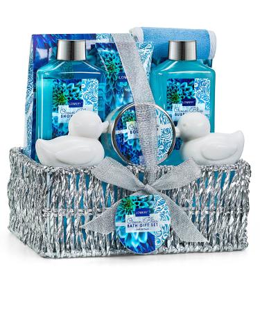 Fathers Day Home Spa Gift Basket in Heavenly Ocean Bliss Scent - 9pc Bath & Body Set - Shower Gel  Bubble Bath  Bath Salt  Body Lotion & more  Wedding  Anniversary  Birthday  Graduation Gift for Women - Buy Online on GoSupps.com